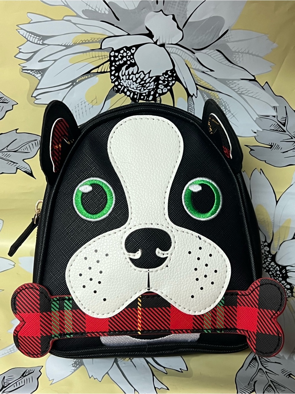 Bath & Body Works Carry On Makeup Bag Purse Christmas Holiday Boston Terrier Dog